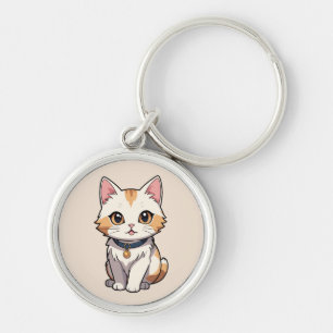 Chaveiro Kawaii Cat com Charm Felino