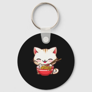 Chaveiro Kawaii Cat Ramen Adora Comida Japonesa Engraçada A