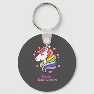 Chaveiro Kawaii Colorful Rainbow Unicorn Dreams