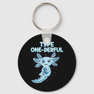Chaveiro Kawaii Cute Axolotl Type Onelim T1d Diabetes Aw