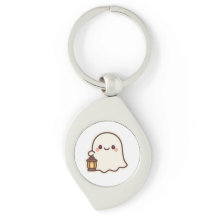 Kawaii Fantasma com Lanterna - Design de Espírito 