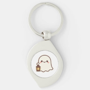 Chaveiro Kawaii Fantasma com Lanterna - Design de Espírito 