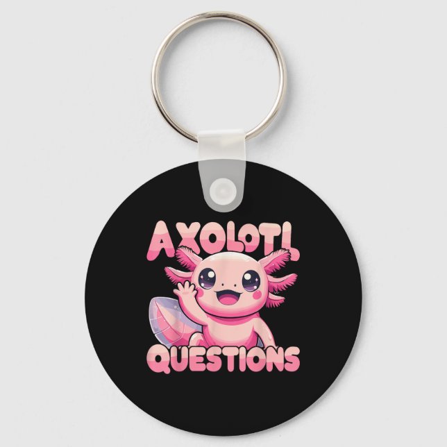 Chaveiro Kawaii I Axolotl questiona Encantado Axolotl (Frente)