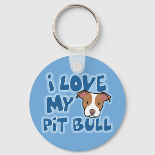 Chaveiro Kawaii I Love My Pit Bull