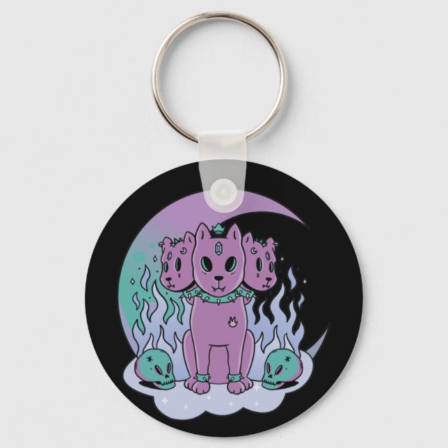 Chaveiro Kawaii Pastel Cores Góticos Cães de Gótico Cuto Ke (Frente)