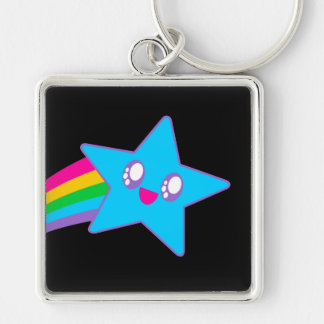 Chaveiro Kawaii Rave Neon Estrela Arco-Íris