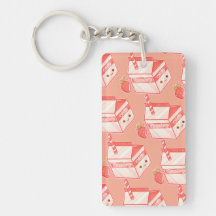 Kawaii Strawberry Milk Carton - Cute Aesthetic Art