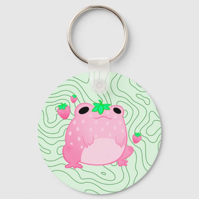 Chaveiro Kawaii Strawberry Sapo Sofcore (Frente)