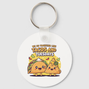 Chaveiro Kawaii Taco & Nacho Nós Combinamos Como Tacos