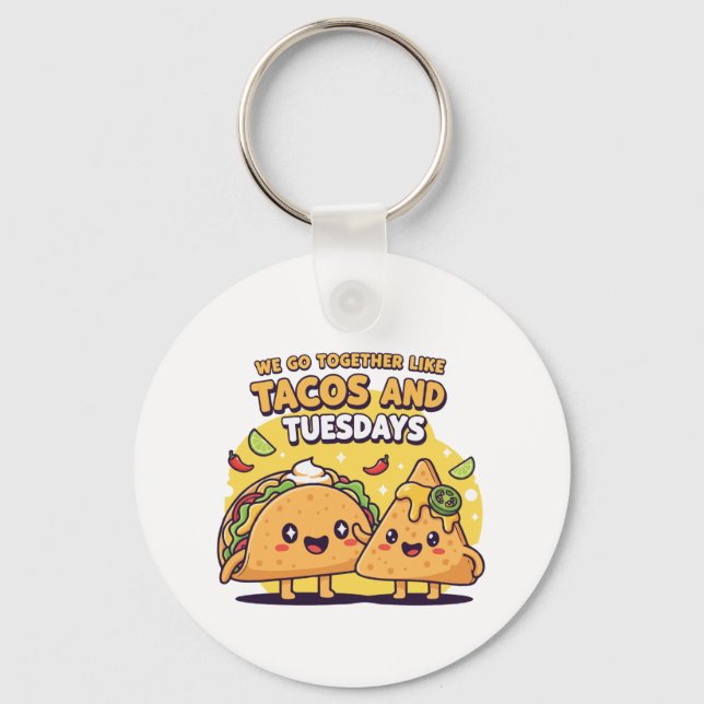Chaveiro Kawaii Taco & Nacho | Nós Combinamos Como Tacos (Frente)