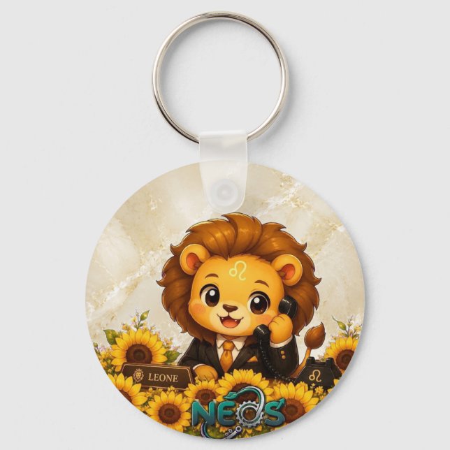 Chaveiro Kawaii Zodíaco Neos Leão (Frente)