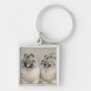 Chaveiro Keeshond Brothers Painting - Arte Original de Cach
