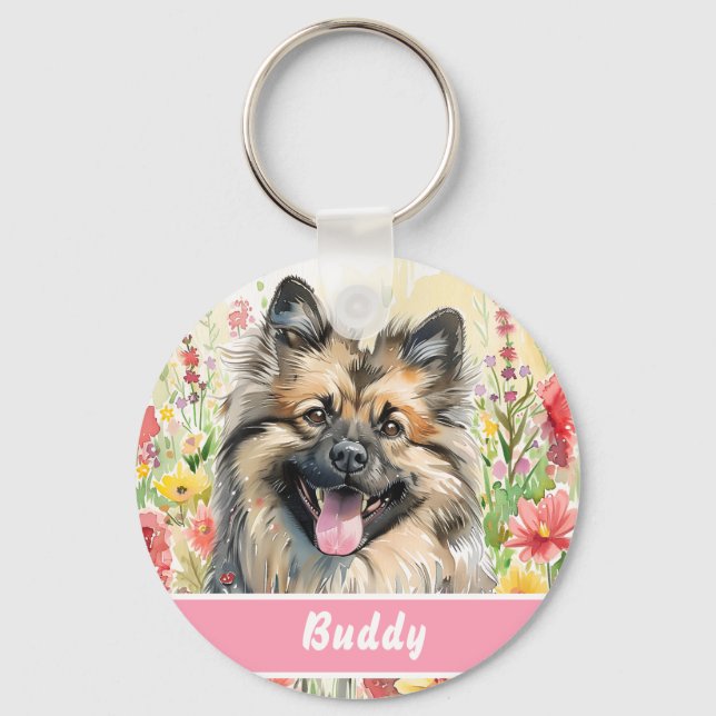 Chaveiro Keeshond Dog Tag – Custom Info (Frente)