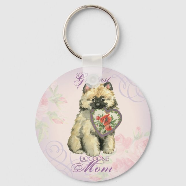 Chaveiro Keeshond Heart Mãe (Frente)