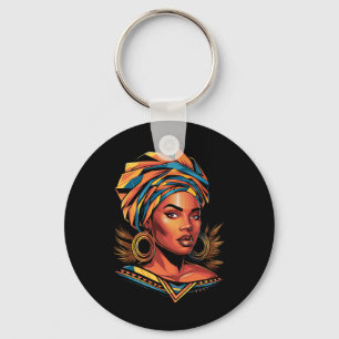 Chaveiro Kente Cloth Head Enrola Linda Negra Afro Mulher E