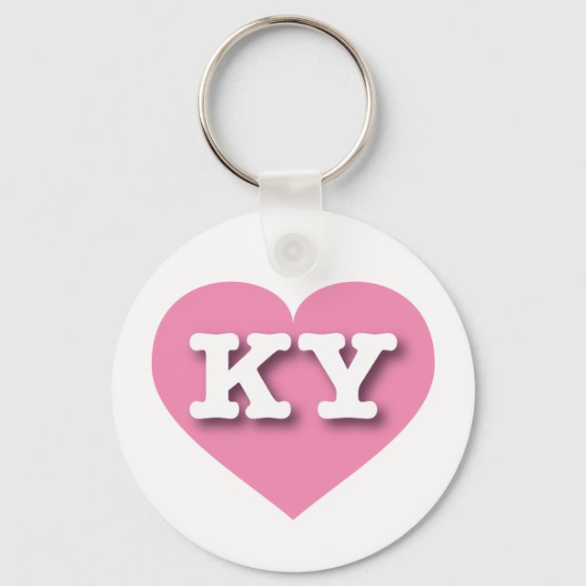 Chaveiro Kentucky Pink Heart - Eu amo KY (Frente)