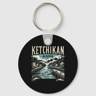 Chaveiro Ketchikan Alasca Ak Gráfico Antigo Capital do Salm