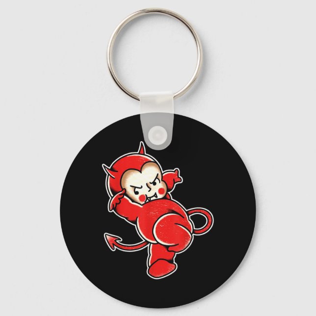 Chaveiro Kewpie Bebê Diabo Demônio Chifres Tatuagem (Frente)