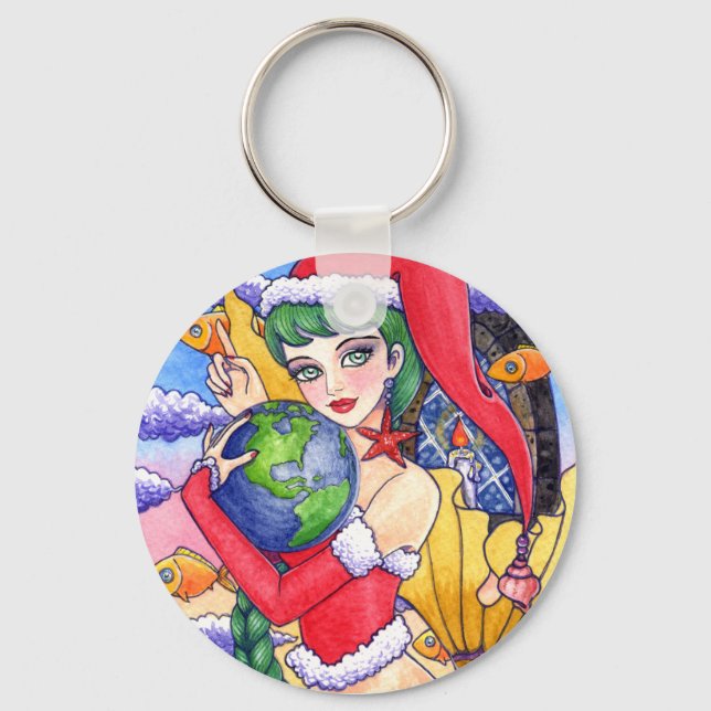 Chaveiro Key Chain Christmas Smermaid Fantasy por Ann Howar (Frente)