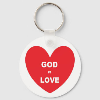 Chaveiro Key Chain God É Love Red Heart