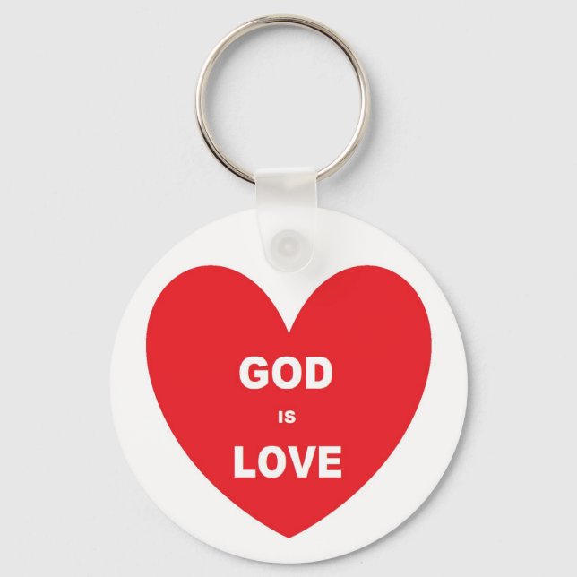 Chaveiro Key Chain God É Love Red Heart (Frente)