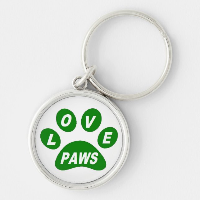 Chaveiro Key Chain Love Paws Green (Frente)