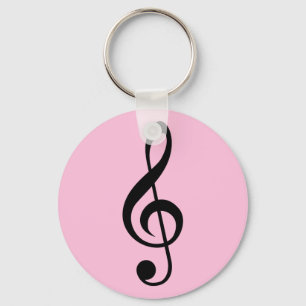 Chaveiro  Key Ring Music Clef Pink