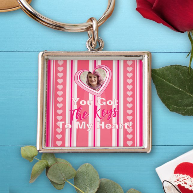 Chaveiro "Key To My Heart" Personalizado Faixas do Dia dos  (Criador carregado)