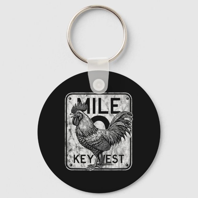 Chaveiro Key West Flórida Frango Retro Milha 0 Galo Dist (Frente)