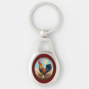 Chaveiro Key West - Rooster Gypsy Bom Dia Vintage Oval