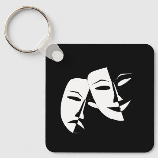 Chaveiro Keycha, uma máscara de teatro preto e branco da co