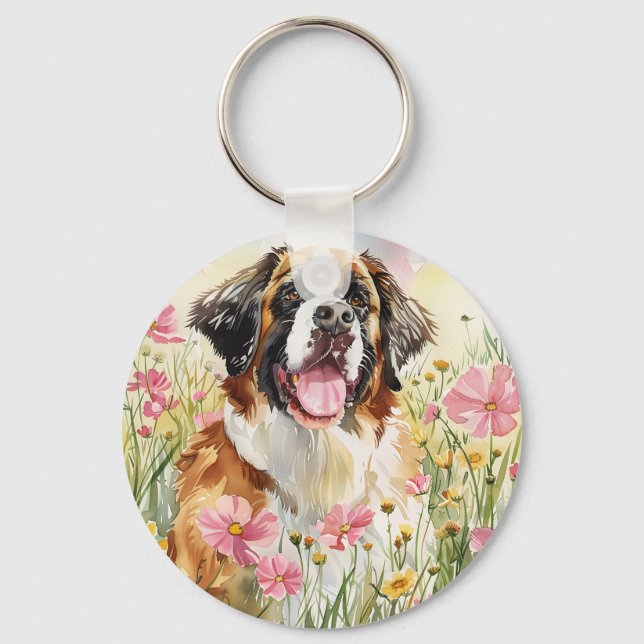 Chaveiro Keychain – Saint Bernard Dog Keychain (Frente)