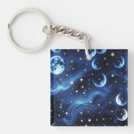 Chaveiro Keychain - Sapphire Blue Celestial Moon