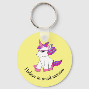 Chaveiro Keychain with cute unicorn with glasses