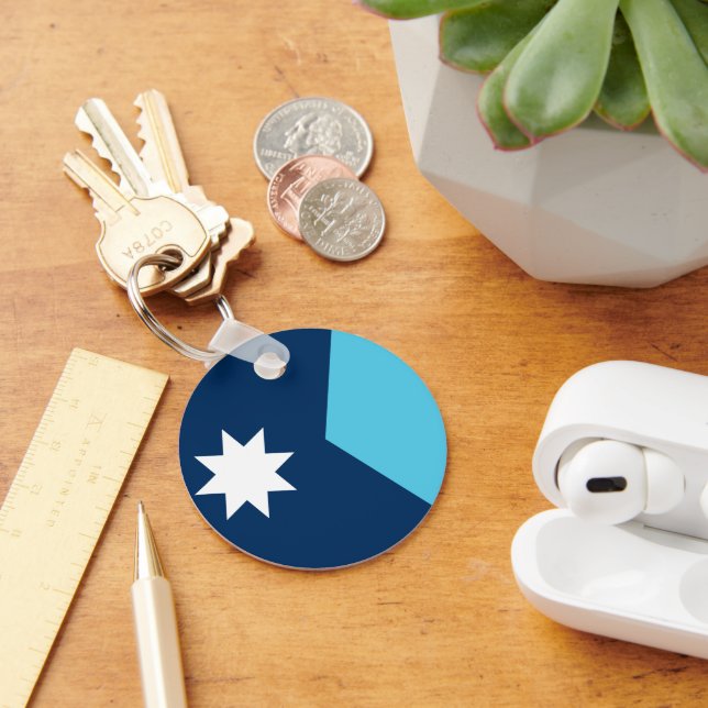 Chaveiro Keychain with Flag of Minnesota, USA (Mesa)