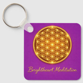 Chaveiro Keychain with Flower of Life and Maha Sri Yantra 