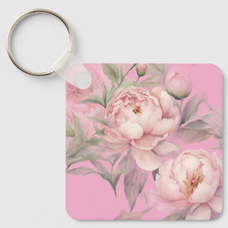 Chaveiro  Keychains Pink Peonies, Pretty Garden Flowers