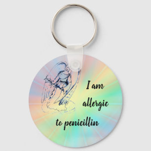 Chaveiro Keyring 'Alergia-penicilina '' do anjo-da-guarda