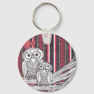 Chaveiro Keyring asiático das corujas