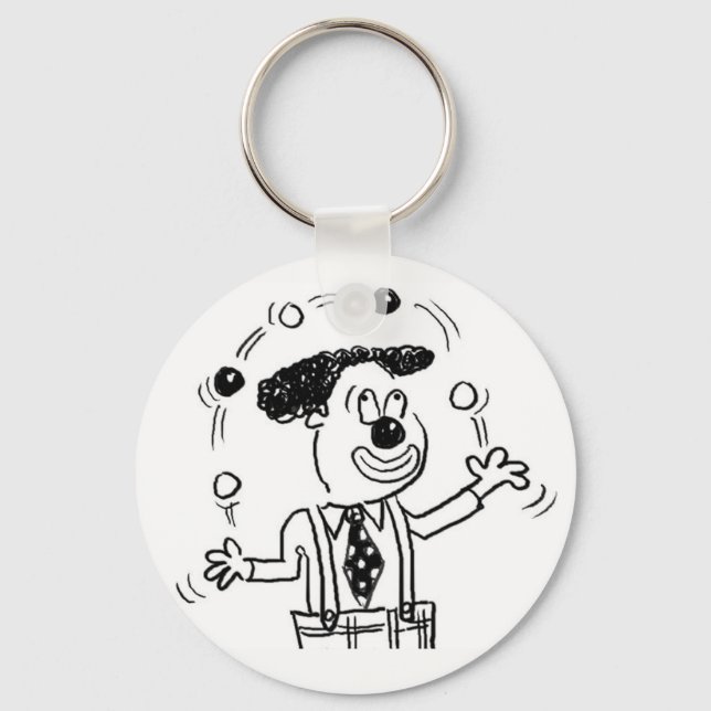 Chaveiro Keyring com uma ilustração malabarista (Frente)