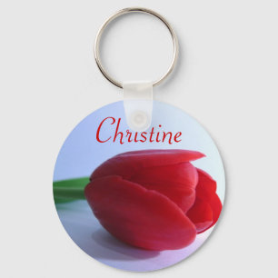 Chaveiro Keyring conhecido personalizado - tulipa vermelha