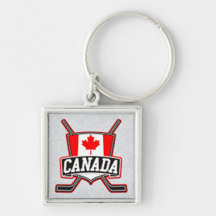 Chaveiro Keyring da bandeira do hóquei de Canadá do