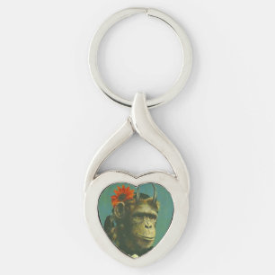 Chaveiro Keyring dado forma coração do demónio do macaco