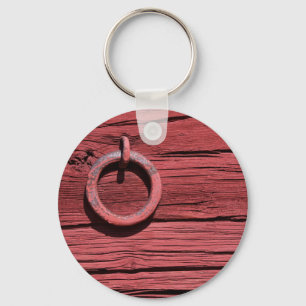 Chaveiro Keyring de madeira vermelho rural rústico da