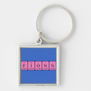 Chaveiro Keyring do nome da mesa periódica de Fionn