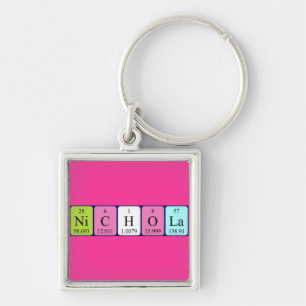 Chaveiro Keyring do nome da mesa periódica de Nichola