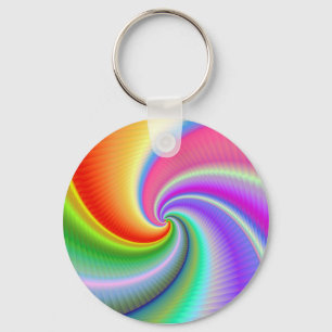 Chaveiro Keyring espiral colorido do Fractal