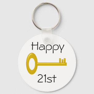 Chaveiro Keyring feliz do aniversário de 21 anos