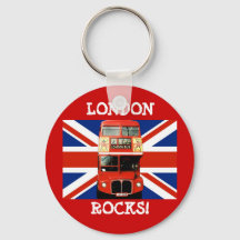 Keyring London Bus e British Flag