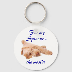 Chaveiro keyring - "para meu Spinone - o mundo!".